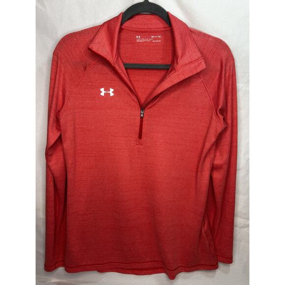 Under Armour Tops - Under Armor Women’s HeatGear Loose 1/4 Zip Pullover - Coral Women's Small